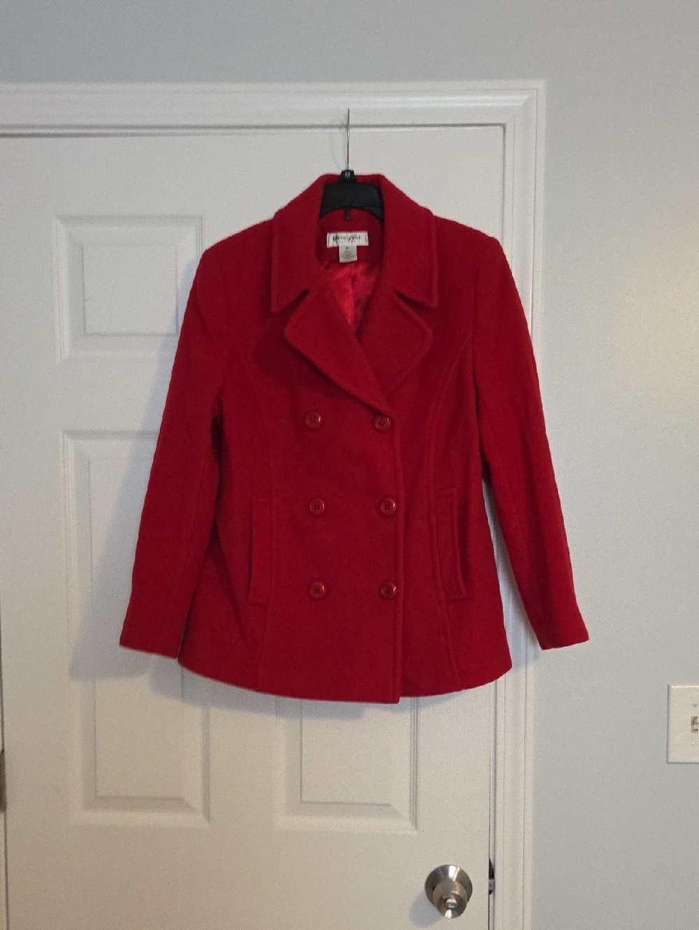 Preston & York Red Double-Breasted Peacoat